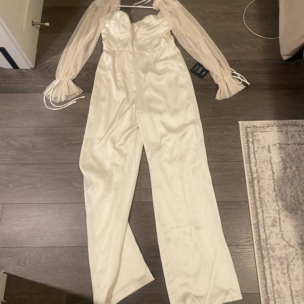 Lulu's Cream Bridal Jumpsuit - NWT - Picture 2 of 2